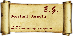 Beszteri Gergely névjegykártya